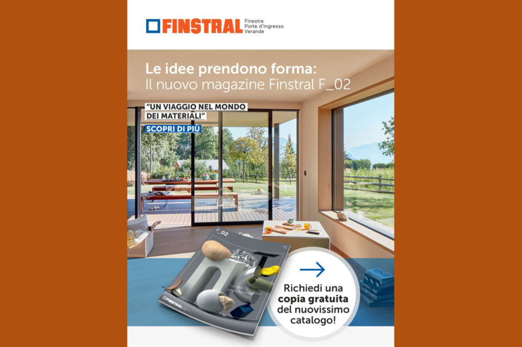 Copertina del Catalogo Finstral "Un viaggio nel mondo dei materiali"